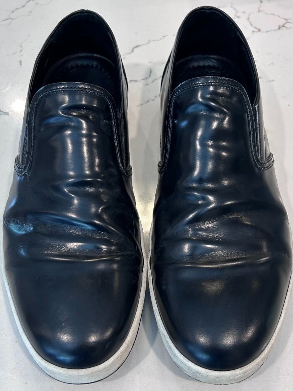 Share Bugatchi Santorini men's slip-ons, shiny black